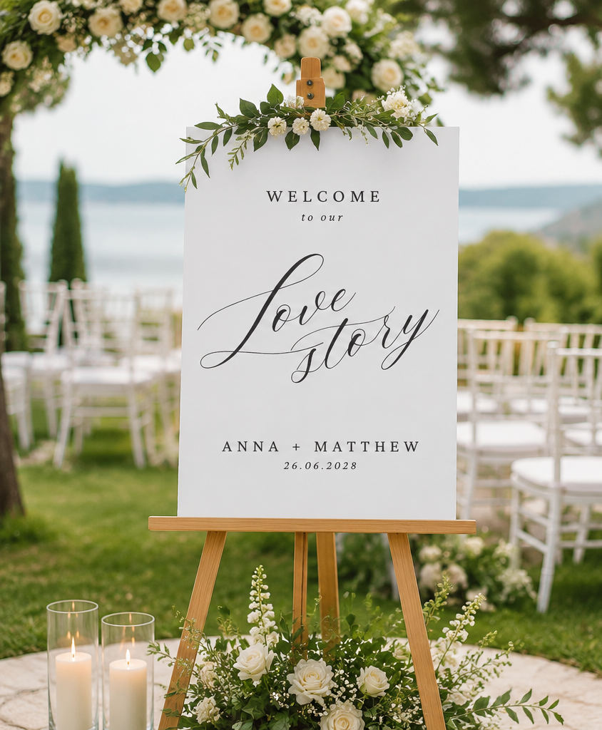 Welcome to our Love Story Wedding Sign Template (Instant Download)