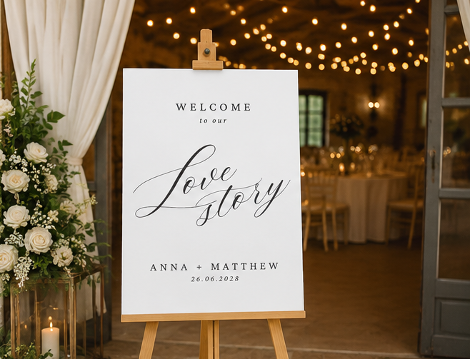 Welcome to our Love Story Wedding Sign Template (Instant Download)