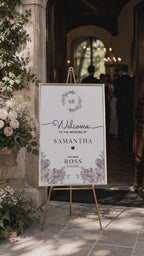 Blush Pink Floral Wedding Welcome Sign Template (Instant Download)